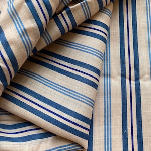 Vintage Striped yardage , blush pink and Navy 3 Yards Plus