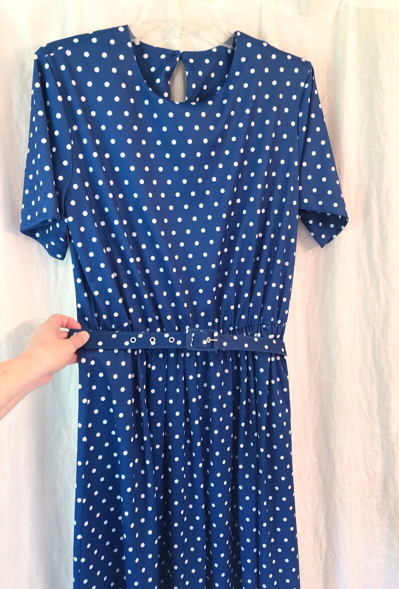 Bright blue with Polk a dots Vintage Dress