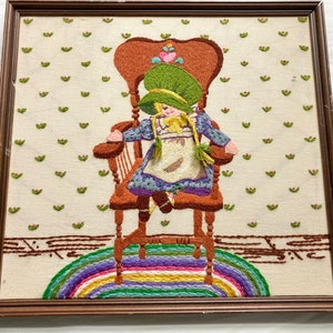 Vintage Crewel Work, Framed