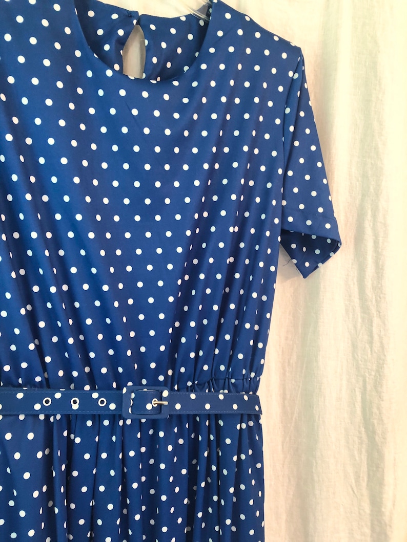 Bright blue with Polk a dots Vintage Dress