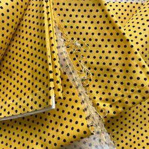 Black and Yellow Dot Polka Dot Fabric 2 Pieces, cotton,Springs Creative 2015