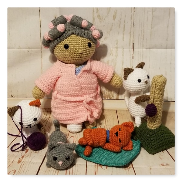 Crazy Cat Lady Crochet Pattern-Doll and Outfit Pattern