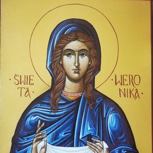 Saint Veronica / Berenice - handpainted artisanal religious orthodox icon, icons of saints, religious gift, icons for baptism, MADE TO ORDER