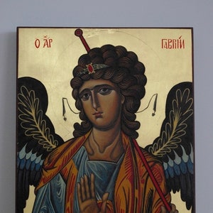Archangel Gabriel - hand-painted artisanal religious orthodox icon, angel, icons of saints, icons for baptism, wedding, MADE TO ORDER