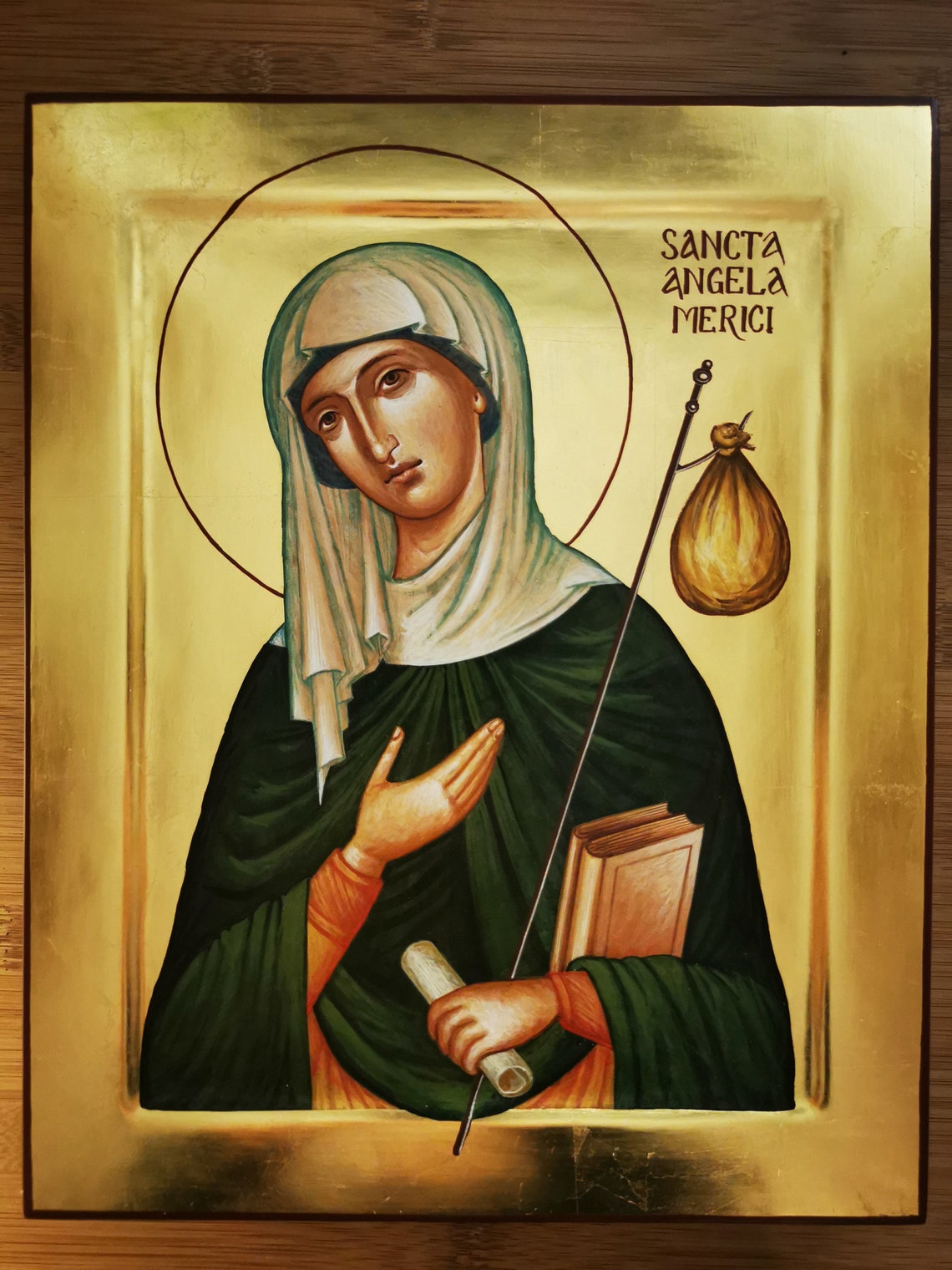 Saint Angela de Merici handpainted artisanal religious Etsy