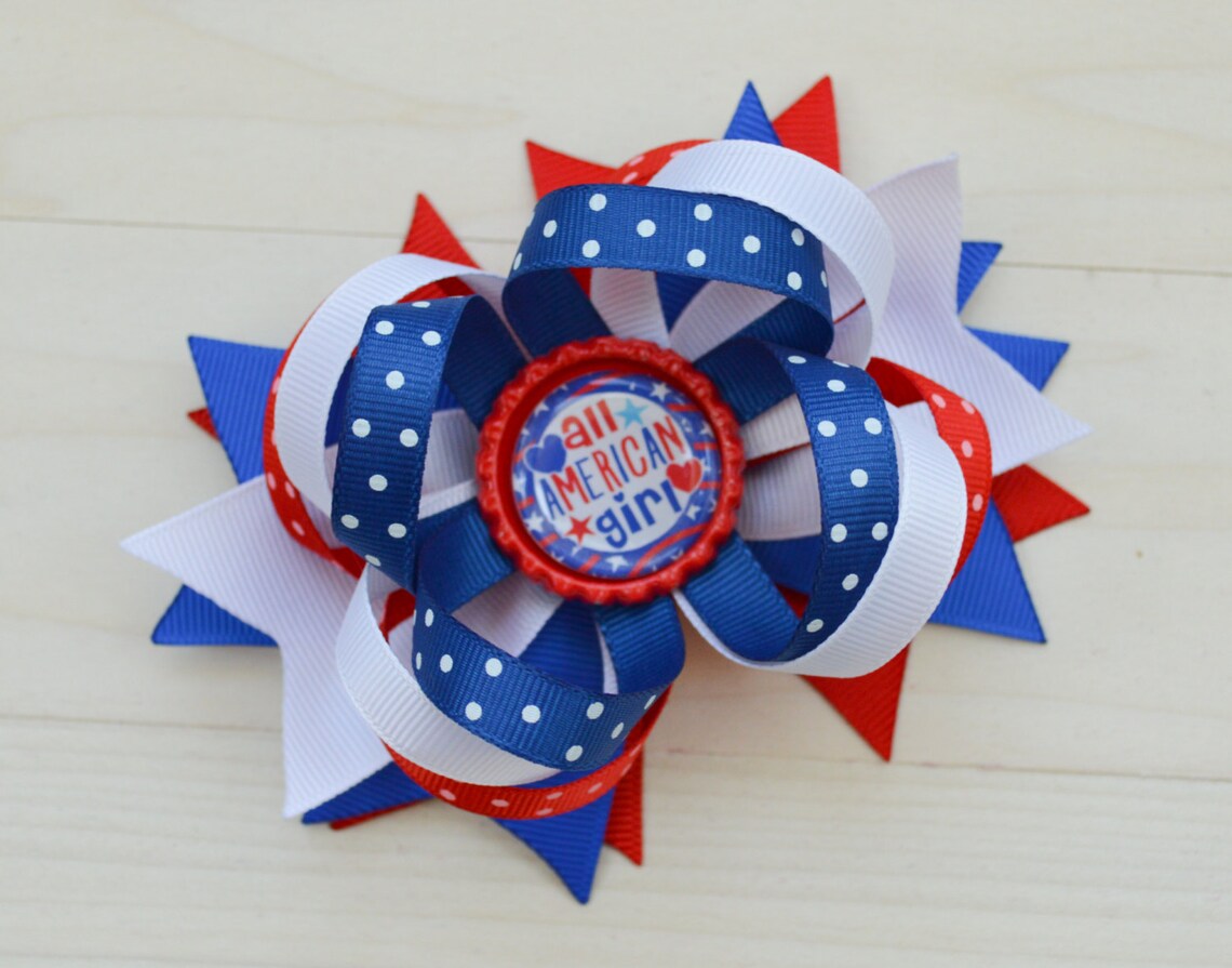 Fourth of July Bow 4th of July Hair Bow for Girls OTT Etsy