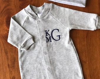 monogram newborn outfit boy