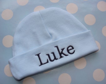 Personalized baby hat or cap - Newborn baby shower gift baby girl baby boy pink baby hat
