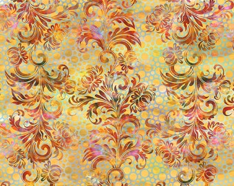 Floragraphix V - Autumn Golds! Fabric By the HALF YARD Jason Yenter In the Beginning Fabrics