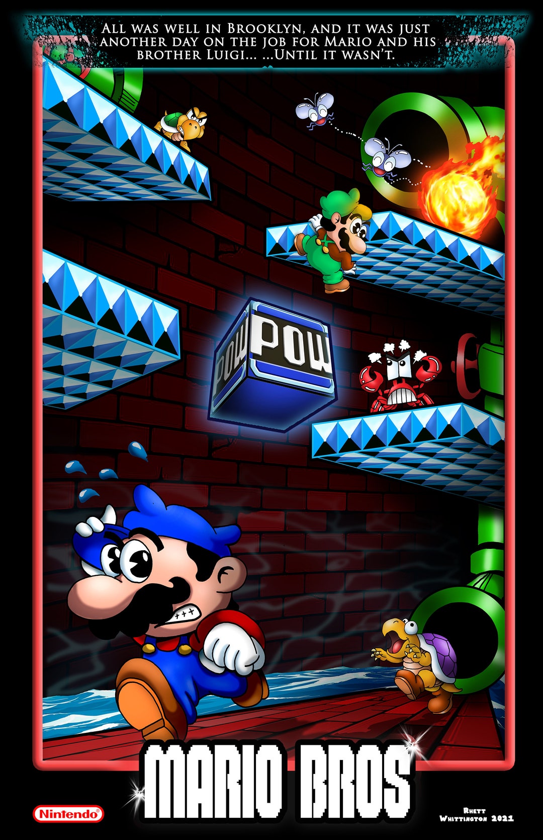 マリオブラザーズ アーケードゲームポスター - Etsy 日本