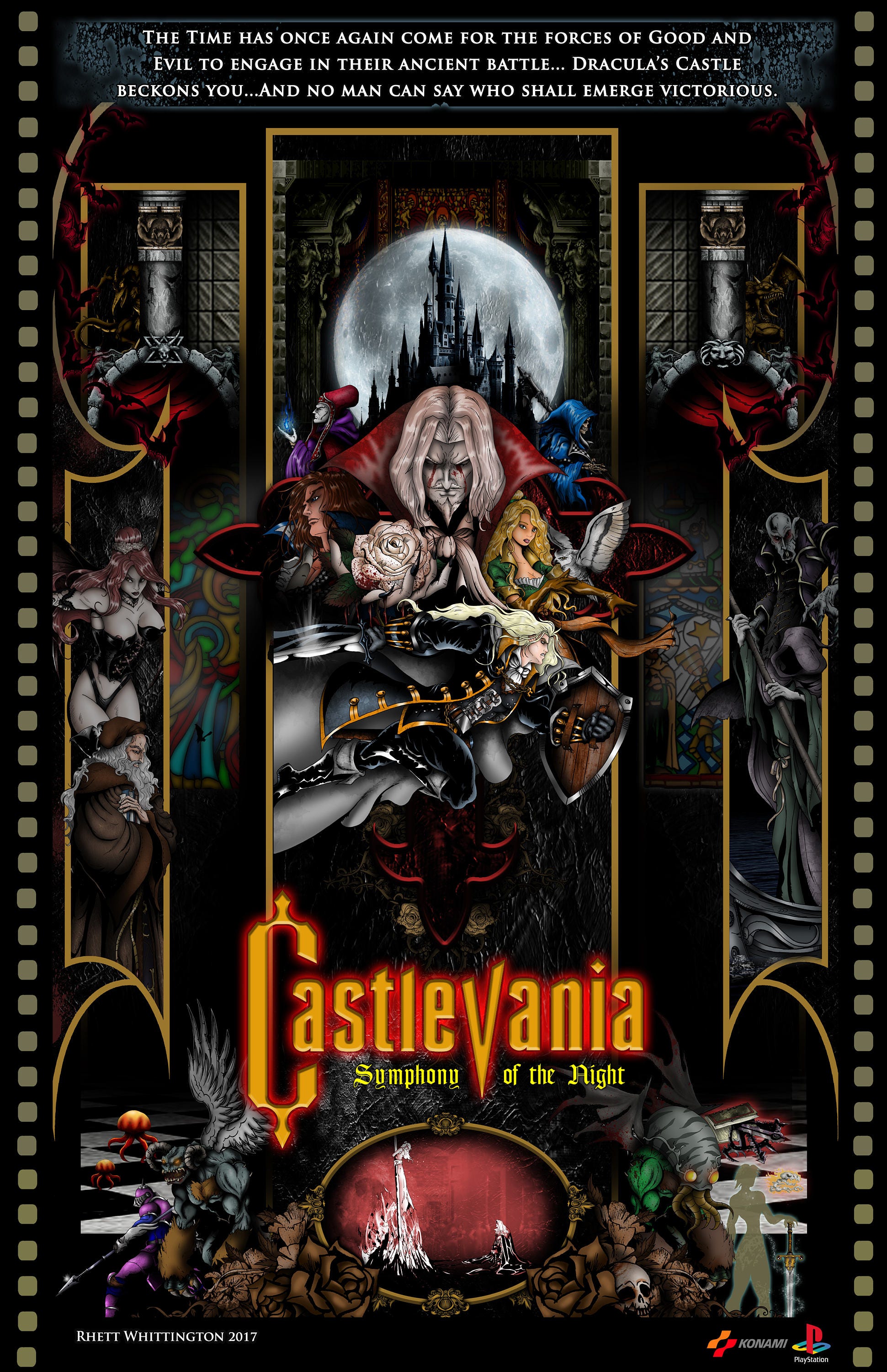 Castlevania Symphony of the Night Game Fabric Wall Scroll Poster (31x42)  Inches