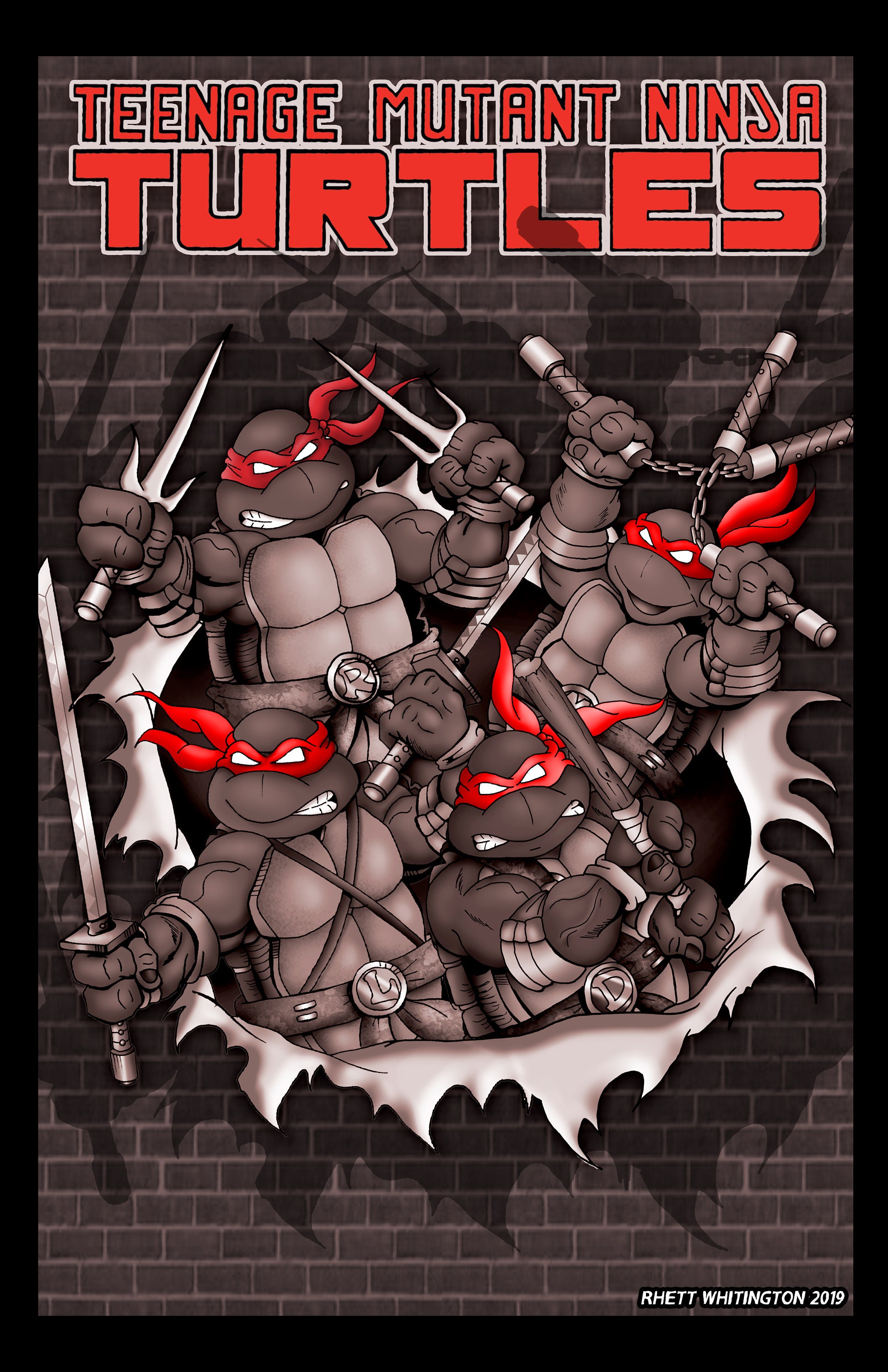 TURTLES × THE CAT TIDE ポスター TIDEとTeenage Mutant Ninja Turtlesのコラボレーションポスター