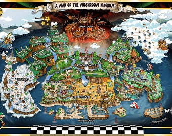 Super Mario Bros. 3 World 1 Map Cross Stitch Pattern - Etsy