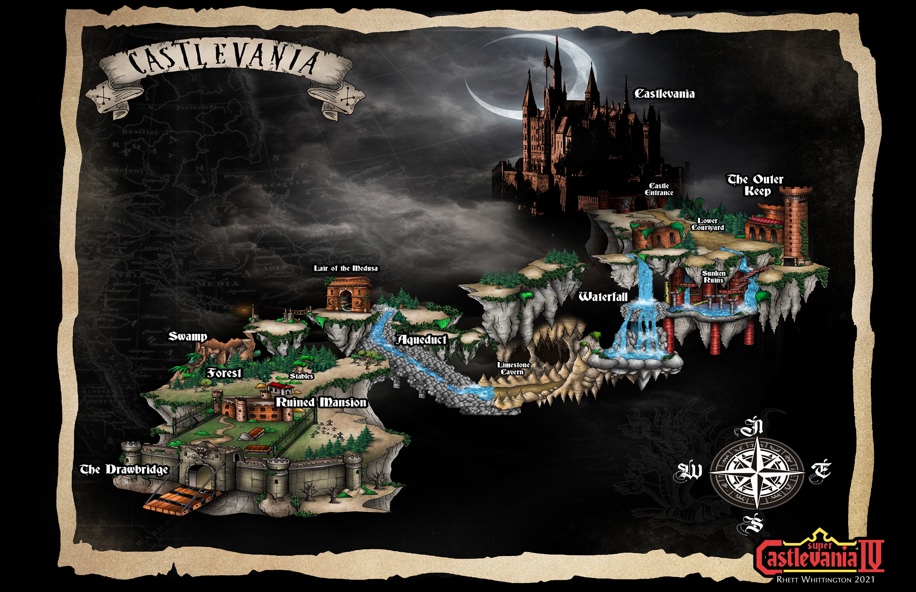 Super Castlevania 4 World Map - Etsy Australia