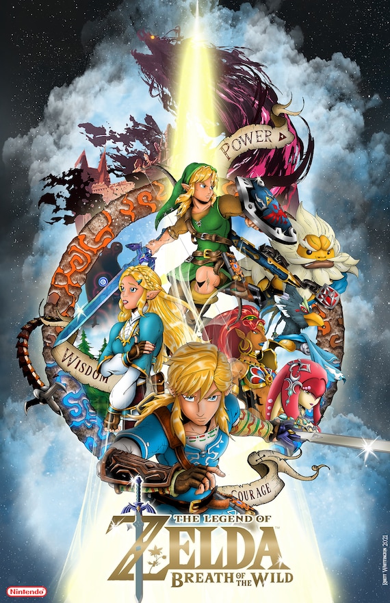 PLV Totem The Legend Of Zelda Breath Of The Wild - Standee Promotionnel Store Nintendo Switch
