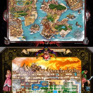 NES Legend of Zelda games  Hyrule Map 2 pack