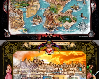 NES Legend of Zelda games  Hyrule Map 2 pack
