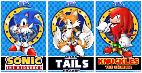 Sonic Tails & Knuckles Posters 3-pack - Etsy