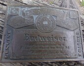 Budweiser Belt Buckle, Metal Brass Look Buckle, 3 14 By 2 1 4 Inches, Anheuser Busch Buckle, Advertising Belt Buckle, Beer Buckle,
