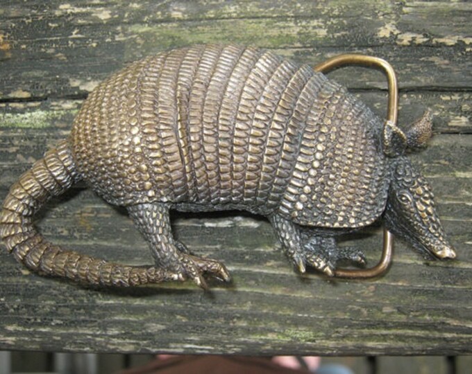 Armadillo Brass Belt Buckle Bergamot Brass Work 1980 Made in Etsy