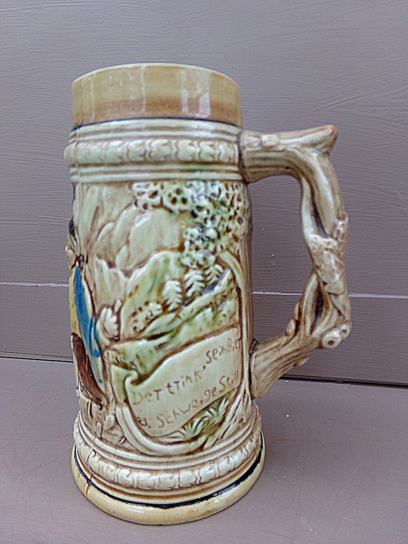 Ceramic Beer Stein Made in Japan 7 Inches Tall 4 Inch Base Etsy