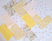 30 x MELLOW YELLOW 5 inch Fabric Patchwork Squares Pieces Charm Pack