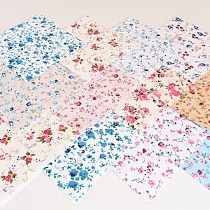 Confezione da 30 pezzi di quadrati patchwork in tessuto floreale arcobaleno vintage da 5 pollici