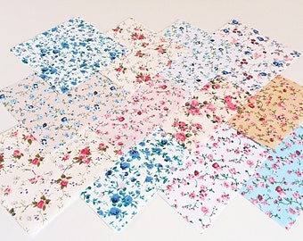 30 x Vintage Regenbogen-Blumenmuster, 12,7 cm, Stoff-Patchwork-Quadrate, Charm-Set