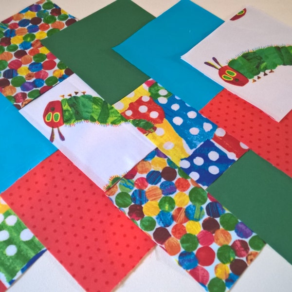30 x Hungry Caterpillar 100% katoen 5" stof Patchwork vierkanten stukken charme Pack