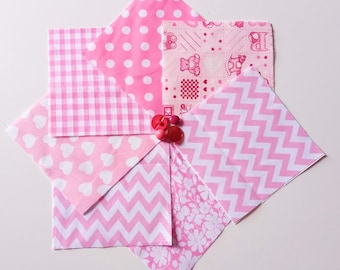30 x Baby Girl 5 inch Fabric Patchwork Squares Pieces Charm Pack