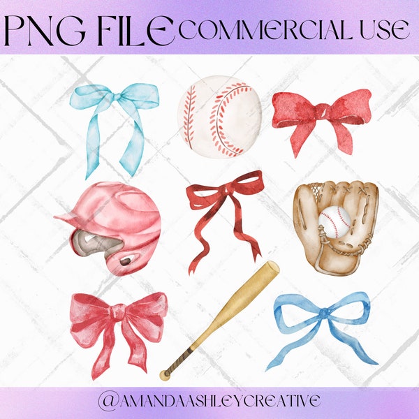 Girly Coquette Red and Blue Bows Baseball PNG | Pretty Bow Png , Trendy Bow Png | Baseball Mama png | Coquette Baseball Png