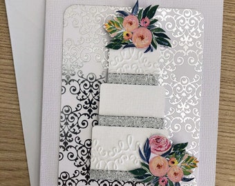 Handmade Wedding/Anniversary Card - Personalizable, Wedding Cake