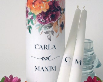 Boho Saffron Wedding Unity Candles