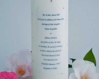 Swarovski Crystal wedding Invitation Candle -