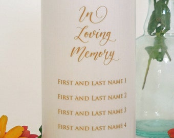 In Loving Memory 3x6 Memorial Candle - Gold