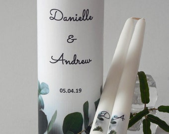 Eucalyptus Photo Wedding Unity Candles