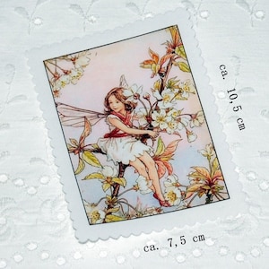Patches Fabric Image Patch Application Cherry Blossoms Wild Cherries Elf Fairy Flower Fairy