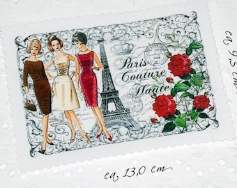 Patches Application Fabric Image Paris Haute Couture Label Collage Fashion Vintage