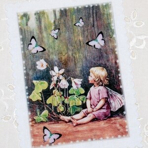 Vintage Blumenmotive Patch Aufnäher Applikation Wald-Sauerklees Kuckucksblumen Fee Fairy Elfe