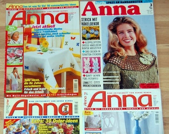 ANNA 4 tijdschriften handwerk uitgaven: 3/1992 3/2001 6/2002 7/2003