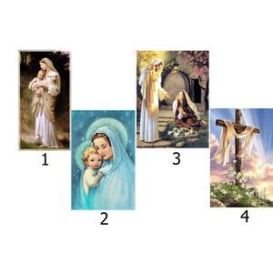 Christian patch, fabric image, Madonna, Mary, Jesus Christ, Cross
