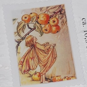 Zauberhafte Apfelfee Aufnäher Applikation Stofflbild Patch Fee Elfe Apfelbaum Crab-Apple Fairy