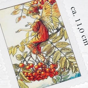 Parches nostálgicos de hadas de las flores Apliques Hadas de las flores Árbol de serbal Hada del fresno de montaña El hada del fresno de montaña