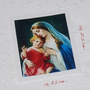 Patches Applique Fabric Image - Mary Jesus Madonna Child Mary Image