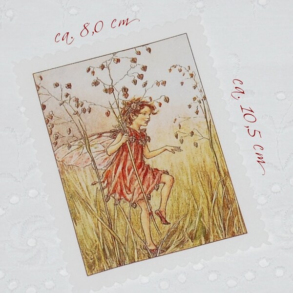 Patches fabric picture applique trembling grass fairy fairy elf sweet grasses