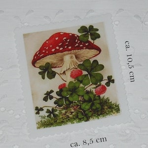 Patches sew-on fabric image applique cloverleaf lucky mushroom