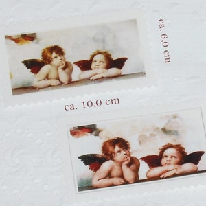 Patches appliqué fabric picture 2x Angel Raphael Cherub Seraphim