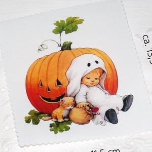Süßer Aufnäher Applikation Patches Erntezeit Kürbis Herbst Autumn Helloween Pumpkin