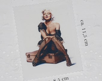 Aufnäher Stoffbild Patch Applikation Lady Pin up  journey travel