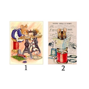 Parches nostálgicos, apliques, ratón de costura, etiquetas artesanales.